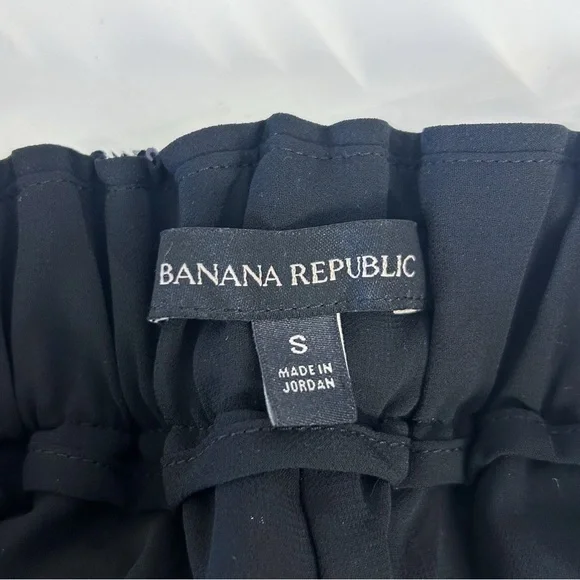 Banana Republic Black Sequin Blazer High Waisted Wide Leg Pants Set Size 6 Small